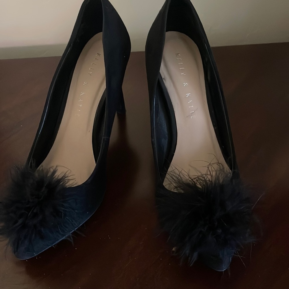 Kelly and Katie Feather Pumps